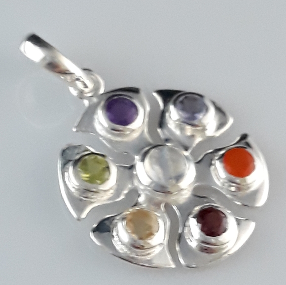 Natural Stones Round Chakra Pendant - Picture 8 of 8